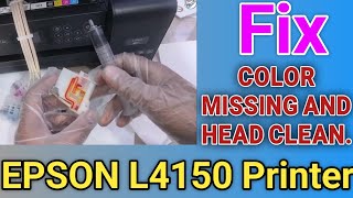 How to fix missing color in Epson printerEpson L4150 printer head cleaning fix color problems [upl. by Hanleigh]