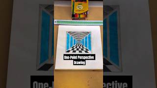 Super Easy OnePoint Perspective Hallway Drawing Tutorial ✏️📏  Fast amp Fun youtubeshorts [upl. by Cilo307]