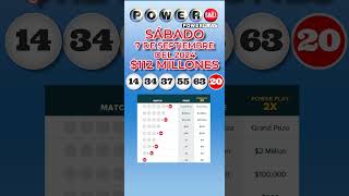 Resultados Powerball Sábado 7 de Septiembre 2024 Jackpot 112 Millones de dólares powerball [upl. by Kurman]