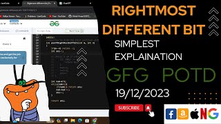 Rightmost different bit  gfg potd today  POTD  GFG Problem of the Day  C  CodeThurst [upl. by Annovaj]