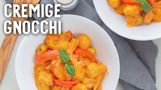 GNOCCHI mit cremiger PaprikaFrischkäseSoße » Schnelles MEAL PREP Rezept einfach  vegetarisch [upl. by Mcgruter]