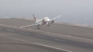 STORMY Winds 45Kts Extreme Landings Crazy Go Arounds  Madeira [upl. by Aldis303]