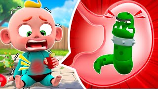 Oh No My Tummys Hurt  What Is Happening to My Stomach and More Nursery Rhymes amp Kids Songs [upl. by Ahsat]