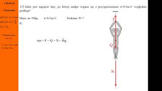 152Fizykamax druga zasada dynamiki małpa wspina się z przyspieszeniem po linie [upl. by Assirod]