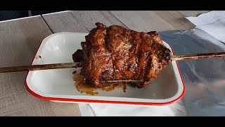 Weber Q 3000 Rotisserie Lamb Shoulder Kebabs [upl. by Corwin351]