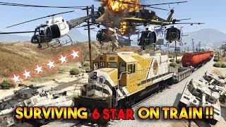 GTA 5 ONLINE  TRYING TO SURVIVE 6 STAR WANTED LEVEL JUST ON TRAIN [upl. by Ramsdell]