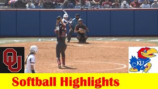 1 Oklahoma vs 24 Kansas Softball Game 3 Highlights March 30 2024 [upl. by Tamas]