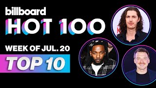 Billboard Hot 100 Top 10 Countdown For July 20 2024  Billboard News [upl. by Eibrab703]