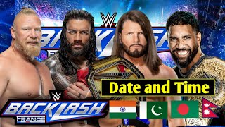 Backlash 2024 Date amp Time in India🇮🇳 Backlash Date and Time WWE Backlash Date and Time Backlash 2024 [upl. by Oinoitna248]