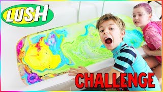 LUSH Badebomben Challenge 🛀 ALLE Badebomben auf einmal Lulu amp Leon  Family and Fun [upl. by Senilec]