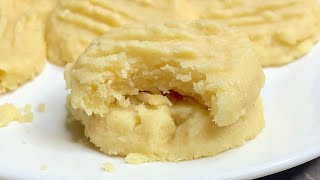 3 Ingredient Melt In Your Mouth Shortbread Cookies  Recipe [upl. by Aramoix]