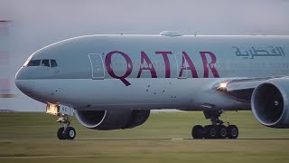 ‘LR’ FOR LONG RANGE  Qatar Airways Boeing 777200LR Evening Landing at Helsinki Airport [upl. by Flavius]