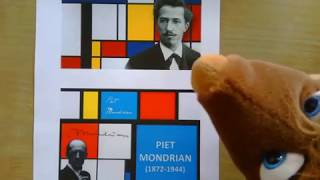 Kunstunterricht Ein Spinnenetz nach Piet Mondrian [upl. by Martsen]