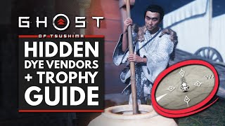 Ghost of Tsushima  Hidden Dye Vendors amp Monochrome Masters Trophy Guide [upl. by Oznecniv]