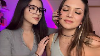 Trying To Give My Friend ASMR pt 3😴 Hair Play Face Massage Personal Attention [upl. by Nali]