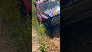 Neuville crashes Hyundai during test Rally1 WRC RallyCar Rally Hyundai Rallying Shorts [upl. by Parish648]