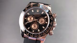 Rolex Daytona Ceramic Rose Gold Oysterflex Strap 116515LN Rose Gold Rolex Watch Review [upl. by Eigram]