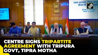 Centre signs Tripartite agreement with Tripura govt Tipra Motha in Delhi [upl. by Kra595]