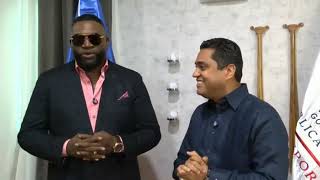 Kelvin Cruz Ministro de Deportes recibe al ex pelotero David Ortiz miembro del Salon De La Fama [upl. by Eelarak]