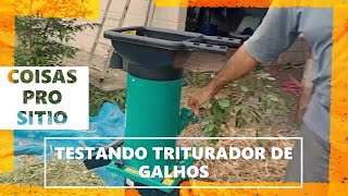 TRITURADOR DE GALHOS teste na pratica triturador de resíduos orgânicos [upl. by Allisirp]