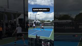 Quick hands up at the net 🔥 shorts pickleball pickleballtips propickleball [upl. by Anastasia]