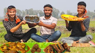 SNAKEHEAD MURREL FISH  River Fish Roasted Cooking In Village  Fish fry recipe [upl. by Phox]