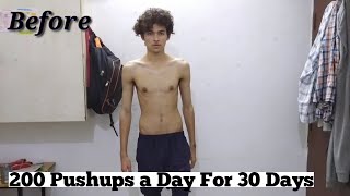 200 Pushups a Day For 30 Days  Natural Body Transformation Challenge Motivational  Skinny to Fit [upl. by Hsemar]