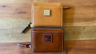 Dooney amp Bourke Zip around Wallet in Florentine and Saffiano leather [upl. by Gurango342]