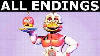 FNAF 6  ALL ENDINGS  Freddy Fazbears Pizzeria Simulator All Possible Ending Outcomes [upl. by Amuwkuhc]