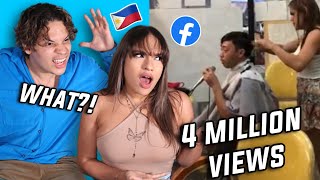 This is getting ridiculous Latinos react to Filipino Karaoke Hair Dressers 😭 [upl. by Htebazil]