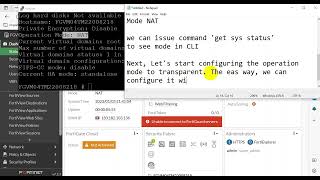 How to configure transparent mode and returning to NAT mode in FortiGate [upl. by Nwavahs]