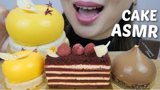 ASMR Mini CAKES Mango Mousse Red Velvet and Caramel Chocolate Mousse cake NO TALKING FOOD Sounds [upl. by Tati]