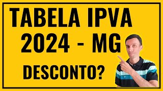 TABELA IPVA 2024 MINAS GERAIS E PROGRAMA BOM PAGADOR DESCONTO NO IPVA [upl. by Wanfried]