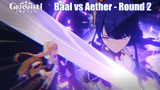 Genshin Impact  Raiden Final Boss Fight Raiden Shogun vs Aether Ending [upl. by Yrrag]