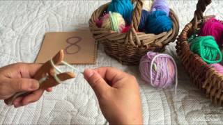 Y字リリアン①・指編み・毛糸・簡単・わかりやすい・手芸・編む❤︎DIYtutorialwoolHow to Lucet❤︎108 [upl. by Nylsaj]