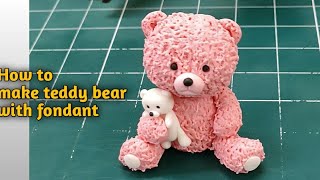 How to make Teddy Bear with fondant Fondant Teddy Bear  Cake Topper [upl. by Lesser464]