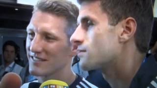 Schweinsteiger uMüller granteltInterview WM2014 [upl. by Megen]