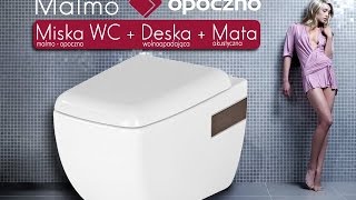 OPOCZNO  Miska WC zawieszana MALMO  PARIS  Deska twarda wolnoopadająca  uszczelka GRATIS [upl. by Ahsieuqal]