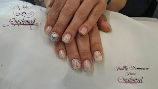 Ongle en gel quotRemplissage renfort naturel et pose de water decalquot [upl. by Arodasi]