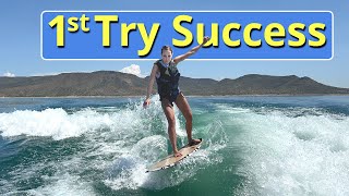 Wakesurfing Success Teaching a Beginner and Nailing It on the First Try [upl. by Eddy]