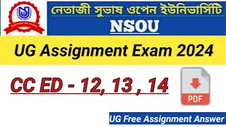 CC ED  12 13 14  NSOU UG ASSIGNMENT ANSWER  CC ED  12 13 14  NSOU UG ASSIGNMENT EXAM 2024 [upl. by Rasure149]