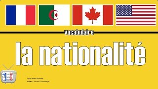 Apprendre le français  les nationalités vocabulaire niveau A1 [upl. by Llehcear467]