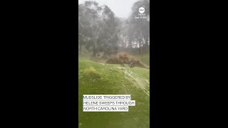 Mudslide triggered by Helene sweeps through North Carolina yard [upl. by Socrates]