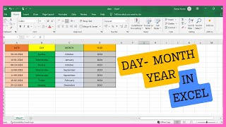 Microsoft EXCEL Tips Day Month Year in Excel  Interview Question For Excel Date DayMonthYear [upl. by Enilarac]