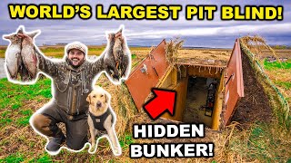 DUCK HUNTING Inside the Worlds LARGEST Pit Blind Limited Out  Catch Clean Cook [upl. by Ettennal]