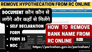 How to Remove Hypothecation from RC Online  Terminate Hypothecation online  Remove loan from RC [upl. by Adniles]