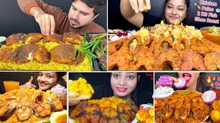 ASMR SPICY FISH BIRIYANI SPICY EGGS CURRY RAITA ONION MUKBANG MASSIVE Eating Sounds [upl. by Odragde]