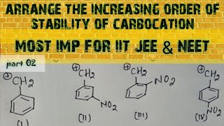 stabilityofcarbocationpart02  easy trick how to solve stability of carbocation questions [upl. by Nilson660]