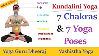 7 Chakras and 7 Yoga Poses  Balancing Spine Chakras  Kundalini Yoga [upl. by Amle]