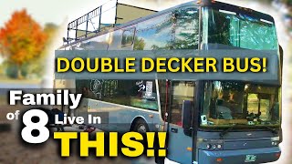 DREAM DIY Double Decker BusRVTiny House Conversion Tour Family of 8 [upl. by Ralfston390]